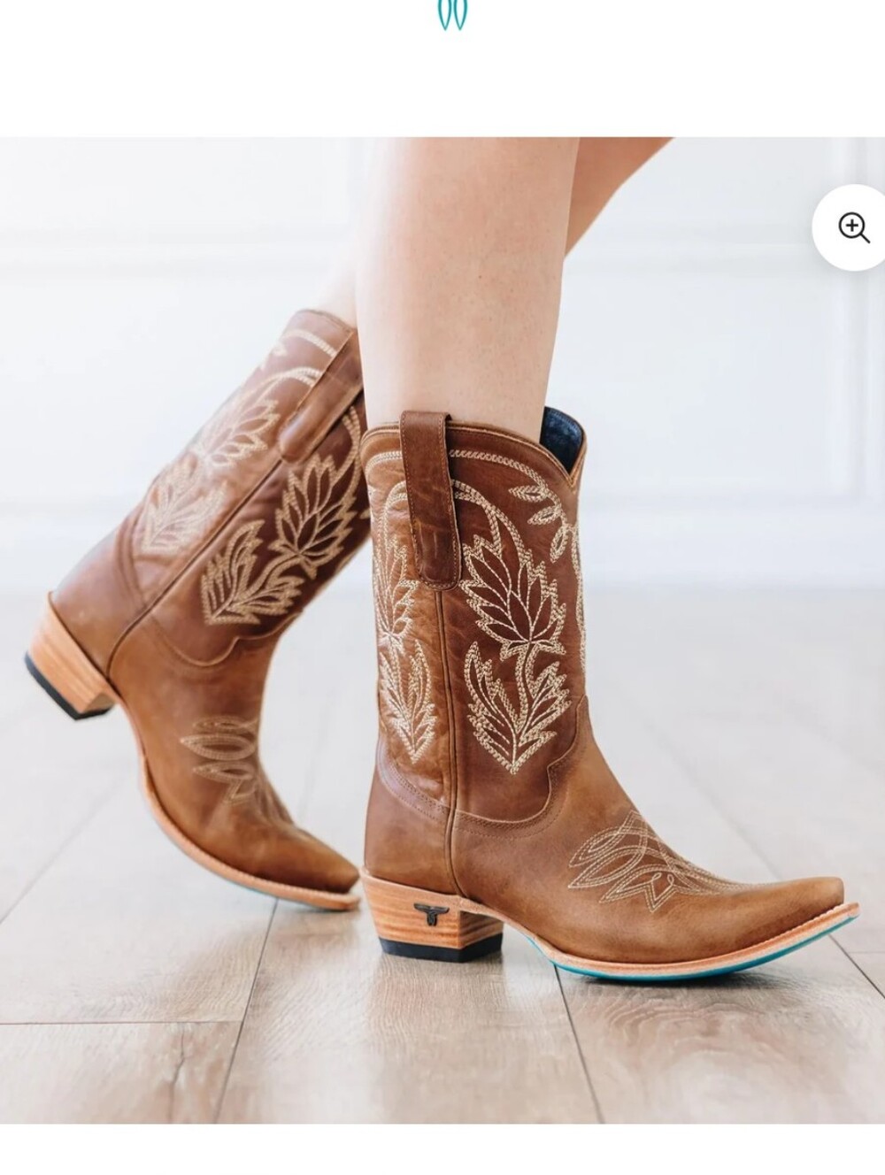 Women's Brown Suede Embroidered Western Heeled Boots